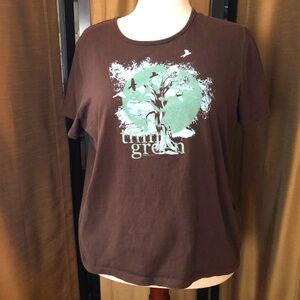 Sonoma 'Think Green' Design on Brown Cotton Tee